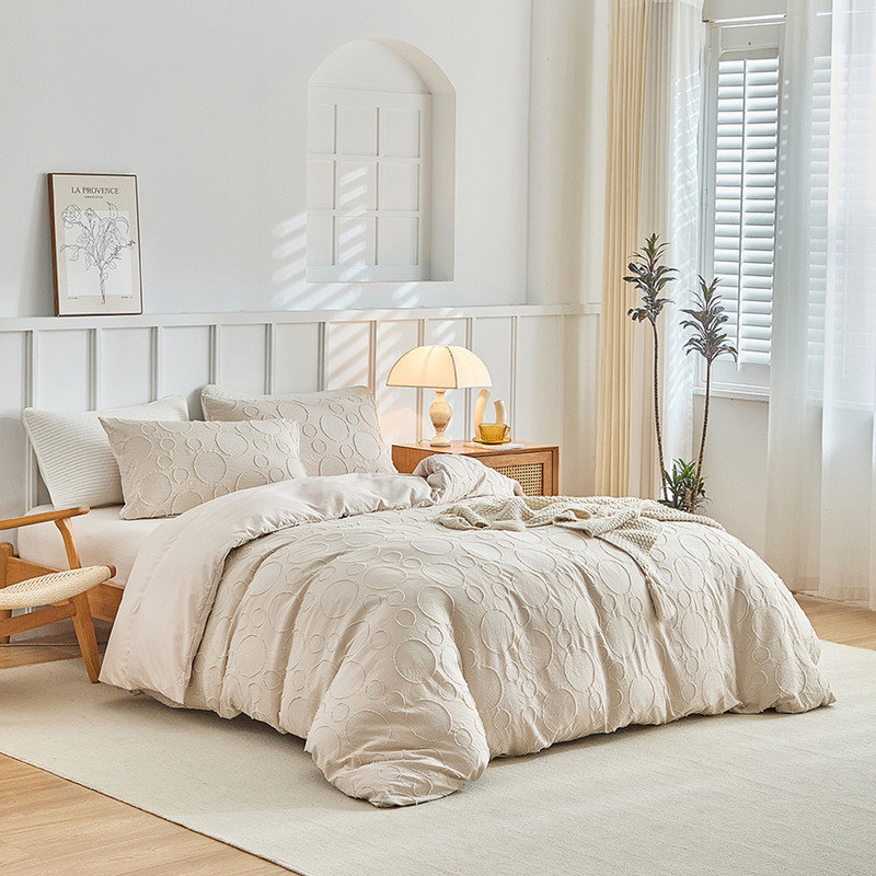 Ensemble de housse de couette Doneus, Housse de couette grand + 2 taies d'oreiller, Bulle