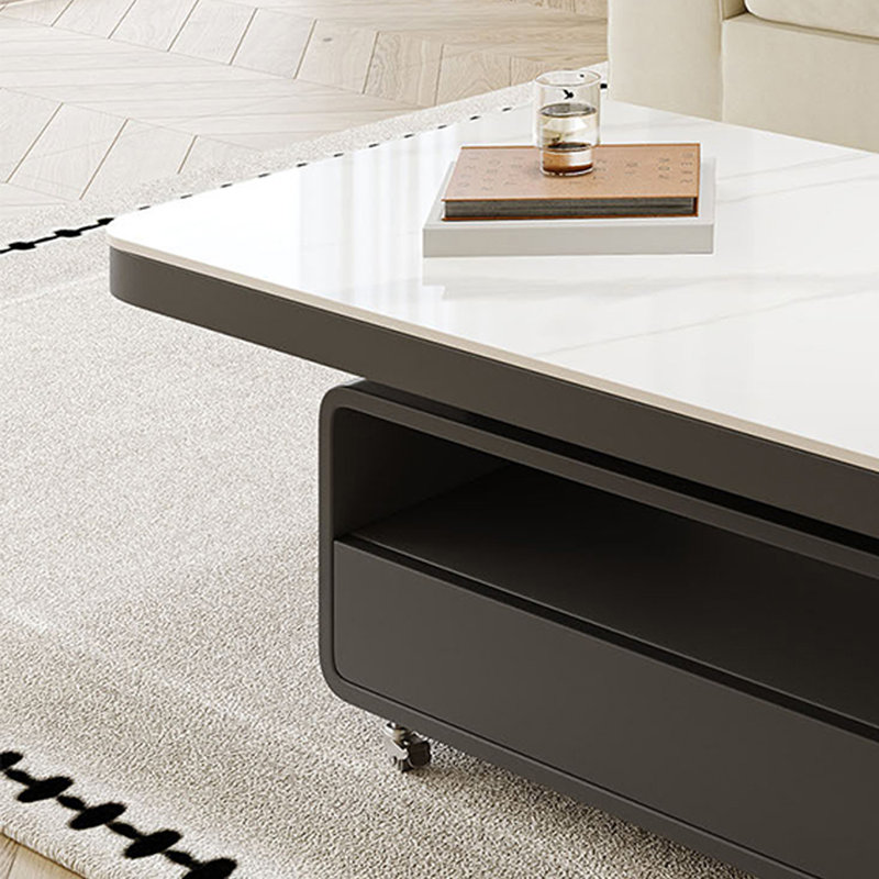 Hermia, H 18,5 po x L 47,24 po x l 23,62 po, Blanc / gris foncé, Noir/gris