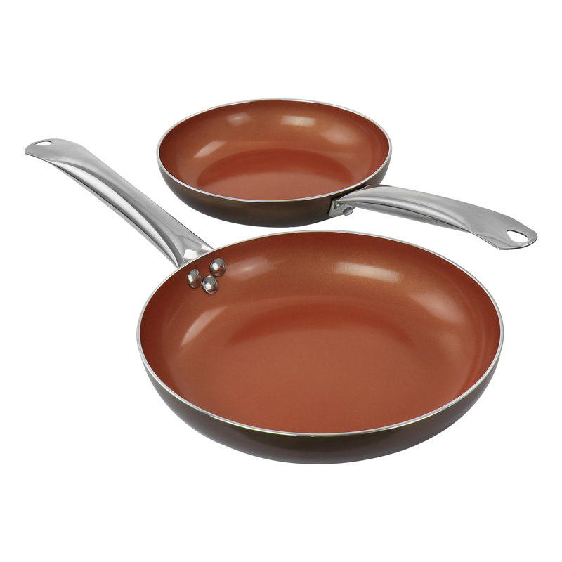Copper Nonstick Aluminum 10-Piece Cookware Set with Stainless Steel Handles