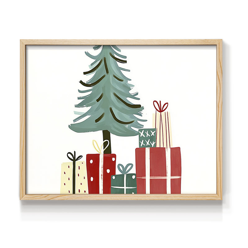 Art de Noël - Lxxxx - reproduction encadrée - réarmable, H 11 po x l 14 po, Naturel