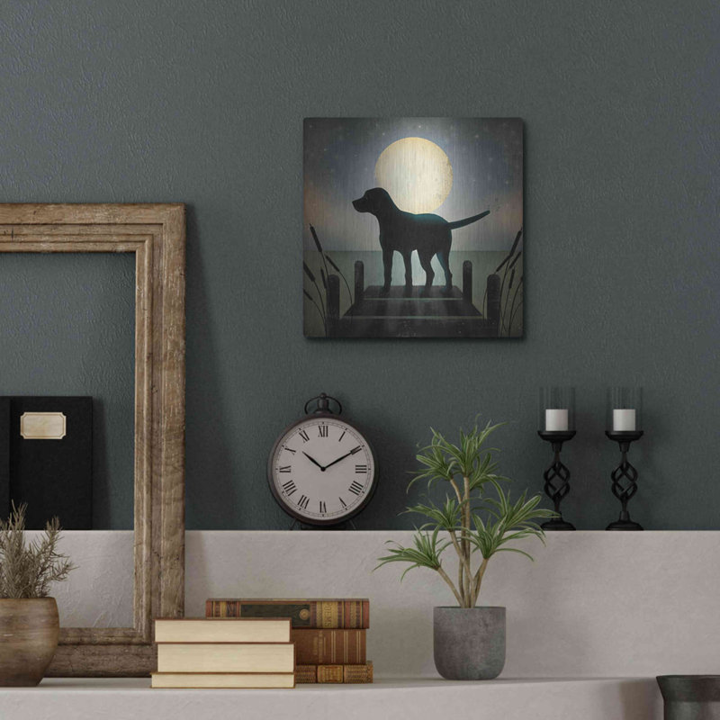 «Moonrise Black Dog» par Ryan Fowler, H 12 po x l 12 po