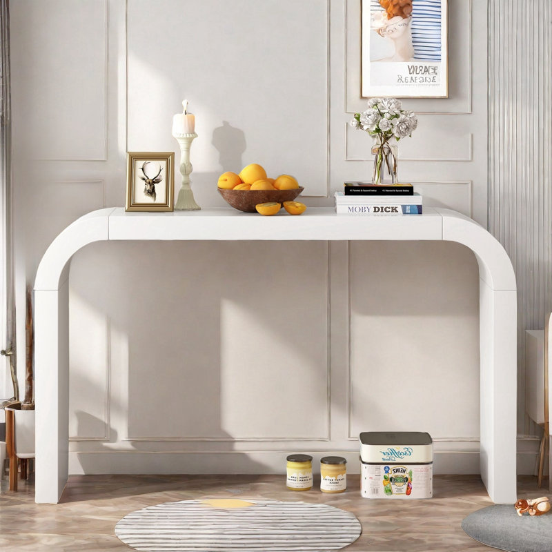 Ivy Bronx Minimalist Console Table With Elegant Lines And Arc-Shaped ...