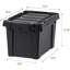 Bacs de rangement verrouillables de 5 gallons avec couvercles, paquet de 6 - , contenants robustes et empilables, bacs de rangement pour garages, bacs de rangement robustes et robustes - noir