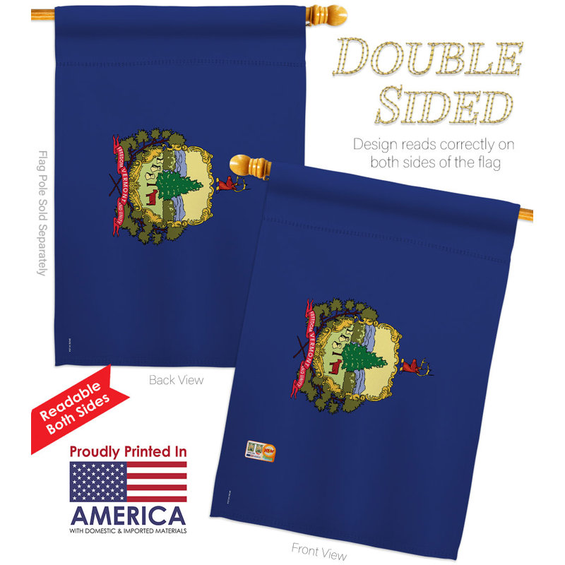Polyester à 2 côtés 40 x 28 pi Ensemble de drapeaux, Vermont