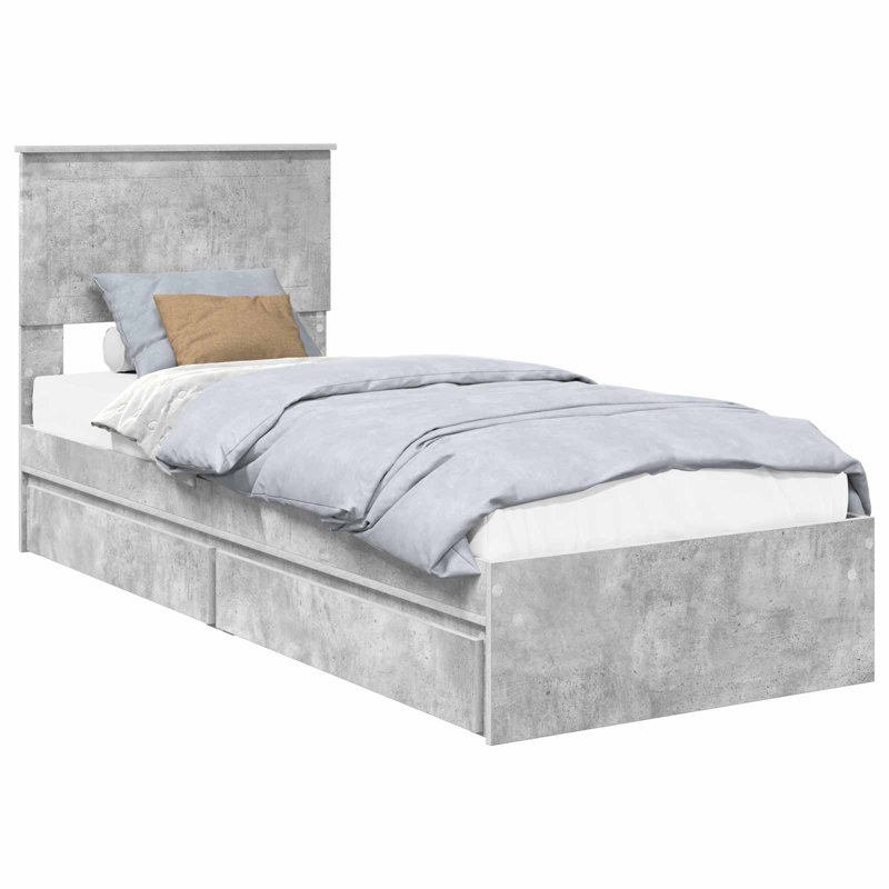 Bed, Small Single (2'6), Concrete Grey