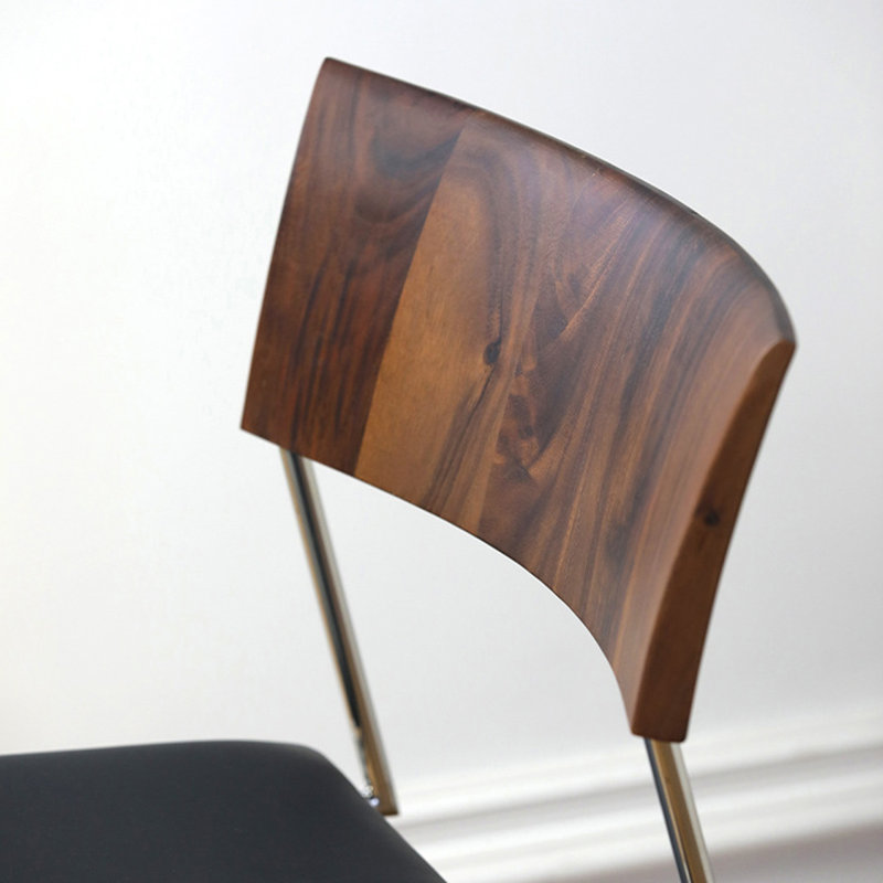Chaise d'appoint à dossier échelle en noyer (ensemble de 2)