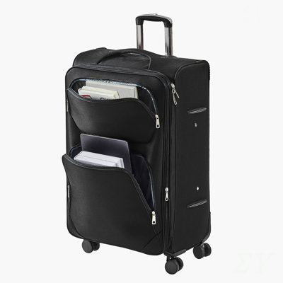 28-Inch Softside Expandable Luggage with Spinner Wheels Checked Suitcase, Luggage