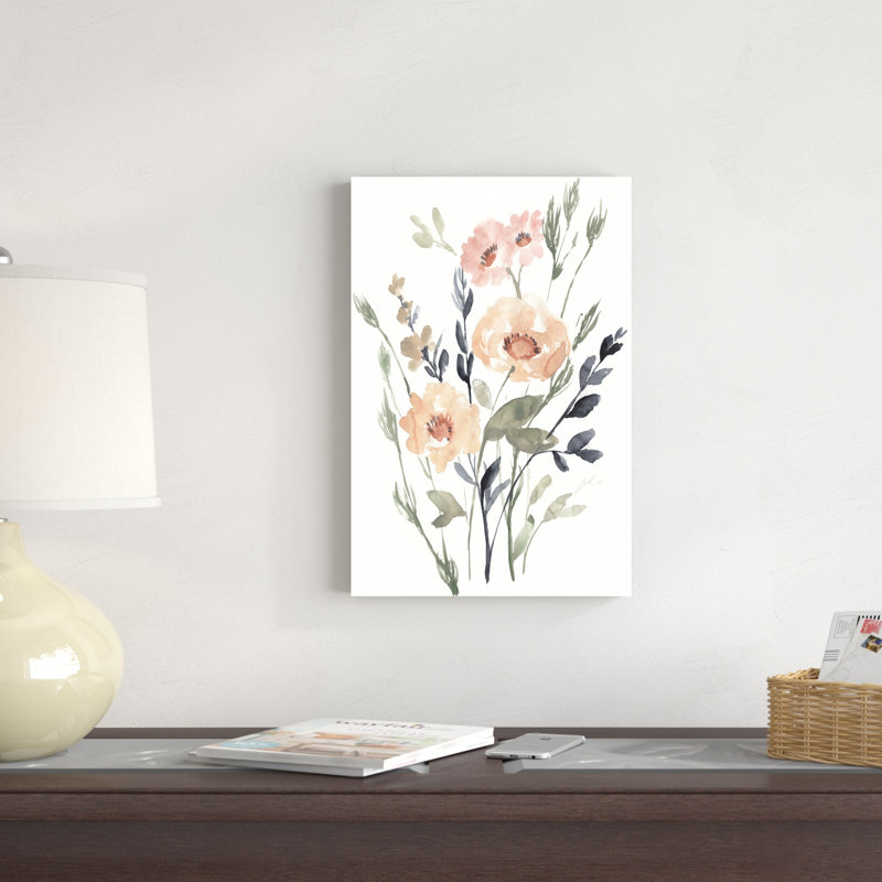 Bouquet pêche et paynes I, H 18 po x l 12 po