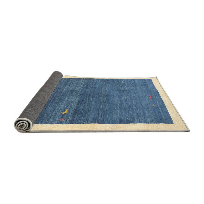 Tapis abstrait bleu ciel, Rond 7 pi