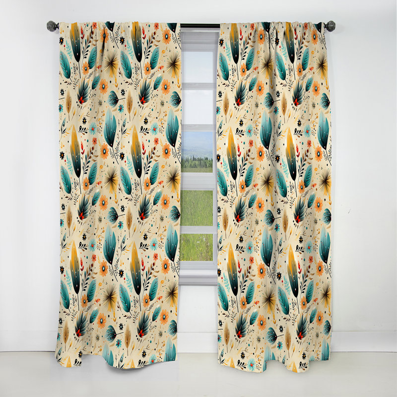 Motif bohème Gypsy Spirit - rideau abstrait boho - rideau occultant abstrait - 1 panneau, L 52 po x L 90 po