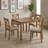 Five Piece Square Dining Table Set with Four Upholstered Chairs