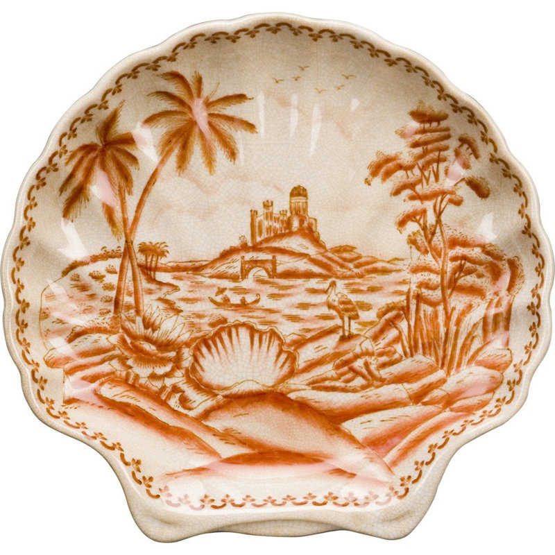 Plat en porcelaine - Assiette décorative orange Seabrook
