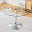 Table de salle à manger circulaire moderne avec plateau en verre trempé