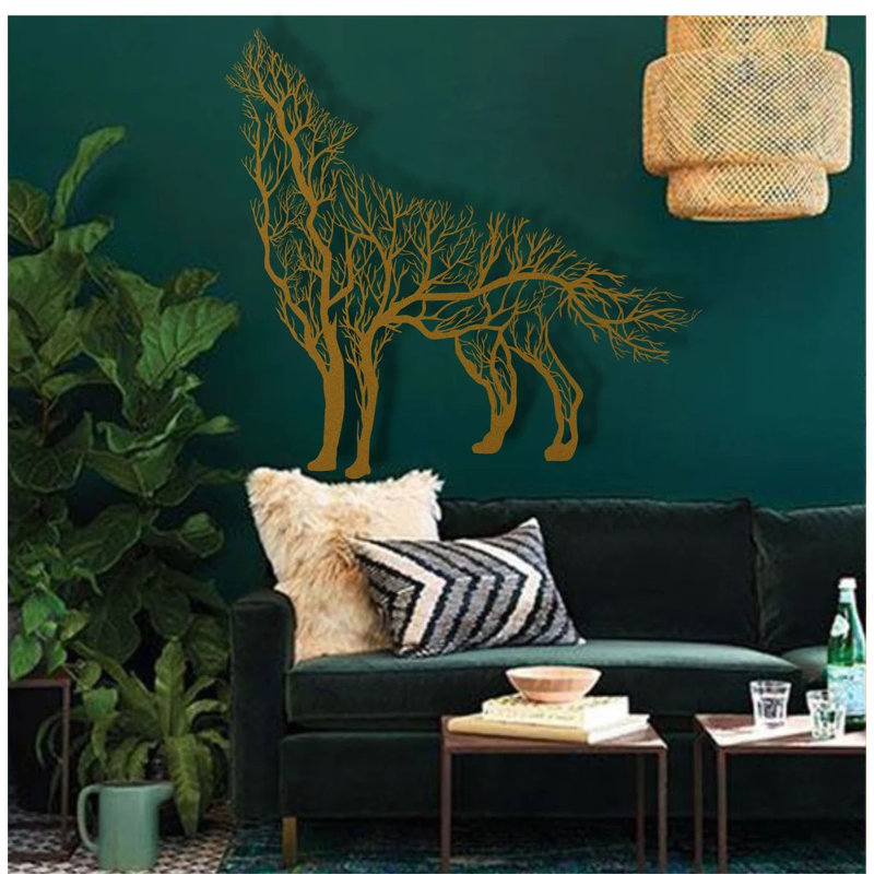 Rustic Wall Decor on Metal, 100cm H x 95cm W x 2cm D, Copper