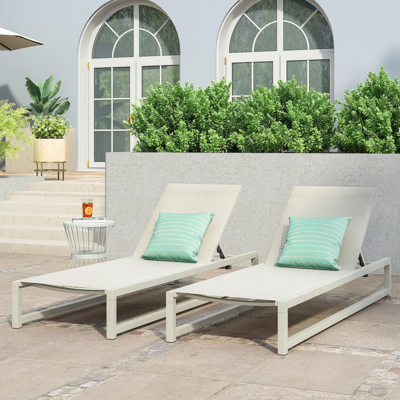 Chaise longue Venice, Blanc, 2