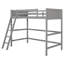 Lit mezzanine simple en bois massif avec échelle