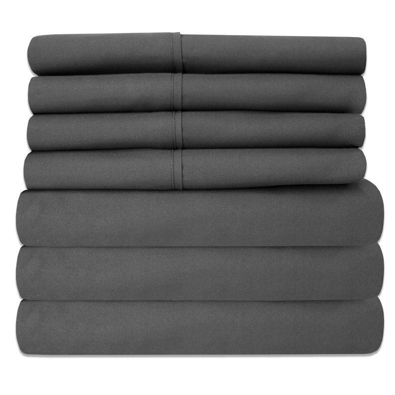 Beige Queen Microfiber Deep Pocket 6-Piece Sheet Set