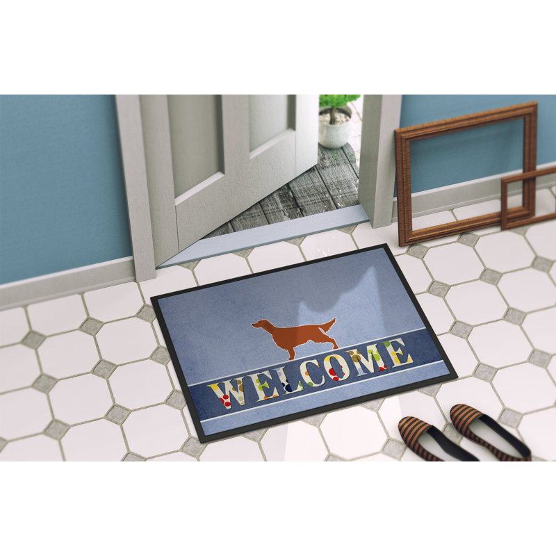 Welcome Non-Slip Outdoor Door Mat, Rectangle 1'6" x 2'3",  Irish Setter