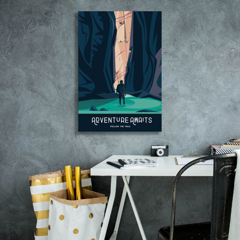 «Adventure Awaits» par Omar Escalante, art mural sur toile, H 26 po x l 18 po
