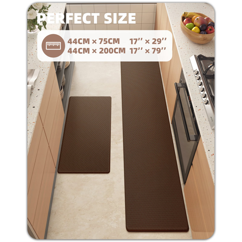 Tapis anti-fatigue Agilmar, Tapis de couloir 1 pi 4 po x 6 pi 6 po et 1 pi 4 p, Brun