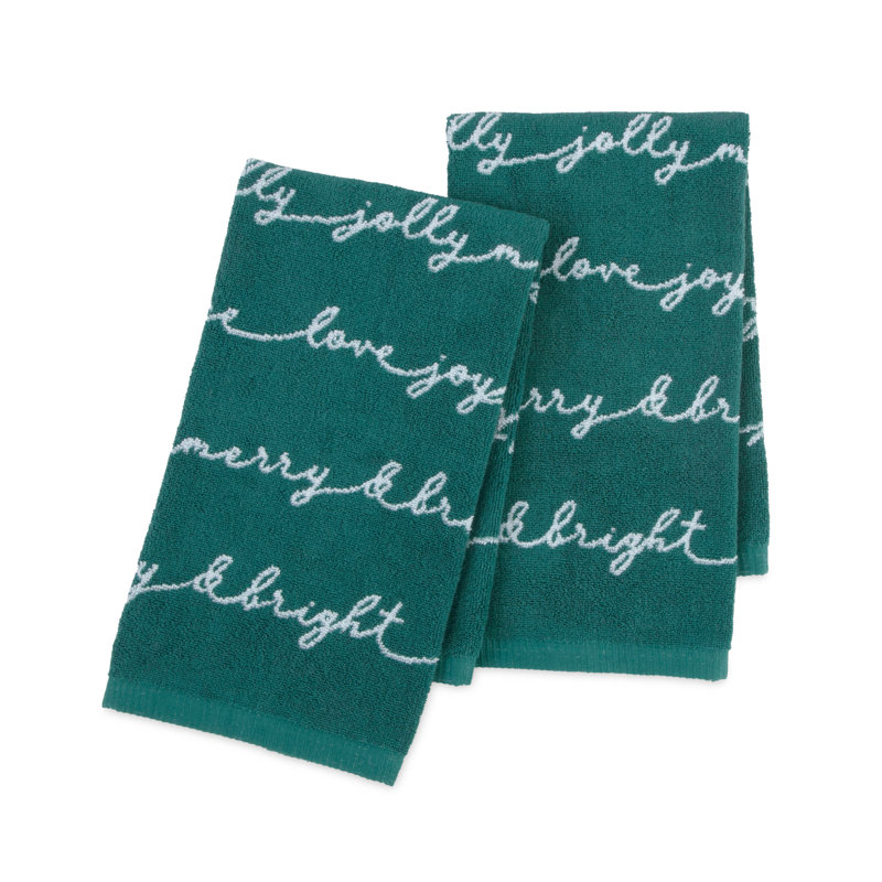 Martex Holiday Script 2-Pack Hand Towel Set