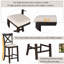 Ensemble de 6 tables de salle à manger à hauteur de comptoir avec 4 chaises et un banc pour la salle à manger-1415114497