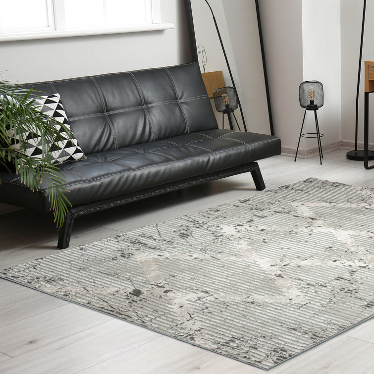Davide Transitional Geometric Grey Area Rug