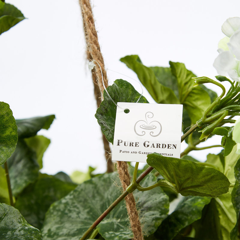 Panier suspendu en géranium artificiel, Rose clair