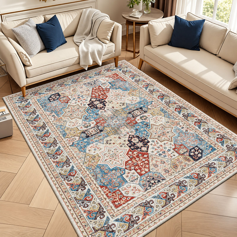 Aspire Homeware Vintage Geometric Area Rug, Runner 80 x 150 cm