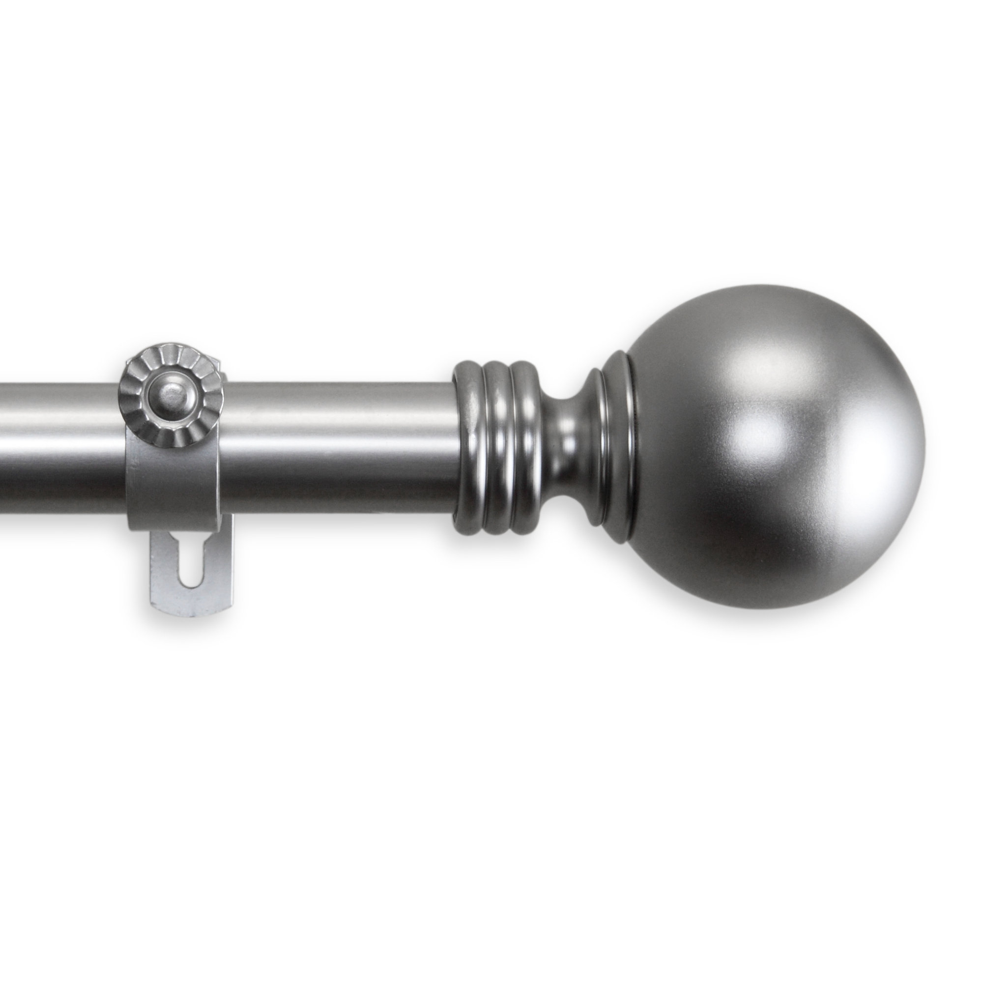 Orpha Single Curtain Rod, 48" - 84", Satin Nickel