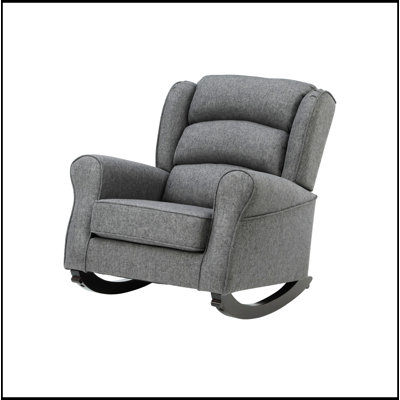 Chaise berçante Fabien en tissu gris