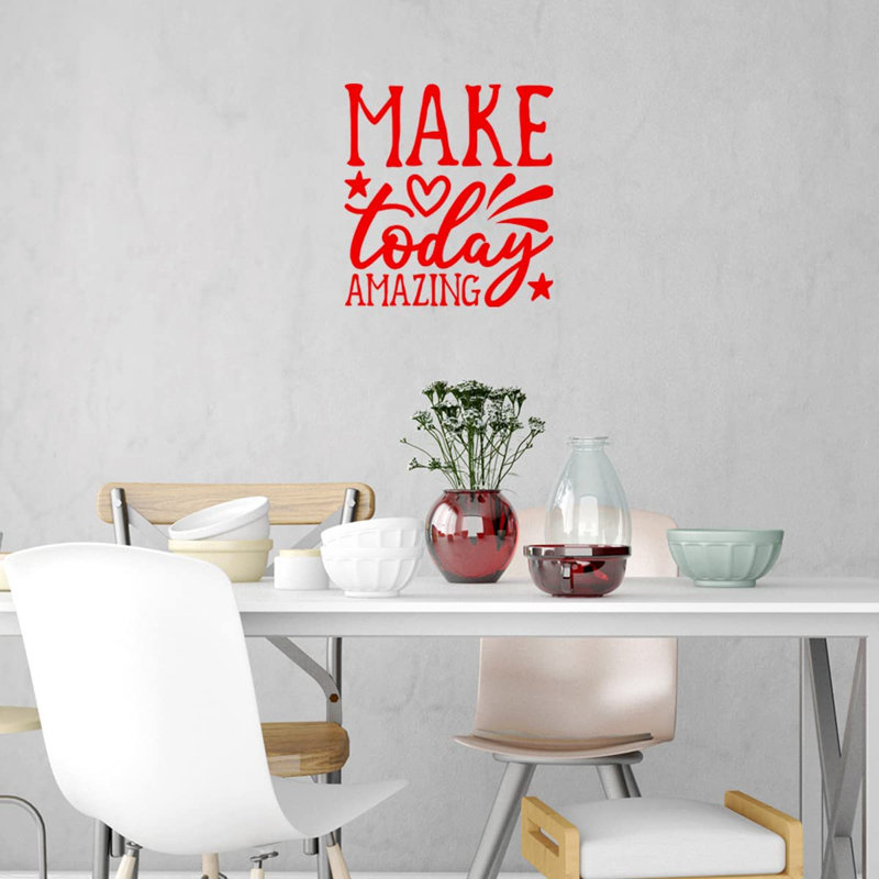 Text & Numbers Non-Wall Damaging Wall Decal, Red, 23" H x 22" W