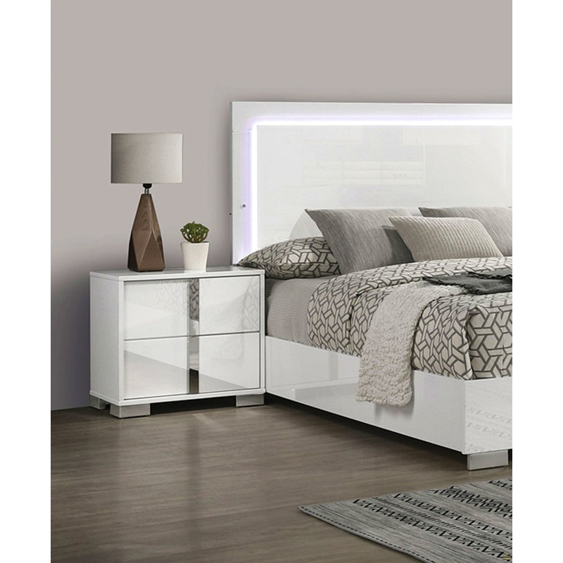 Table de chevet 1pc, Blanc