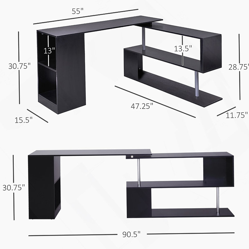 Poste de travail rotatif d'angle Modernhome