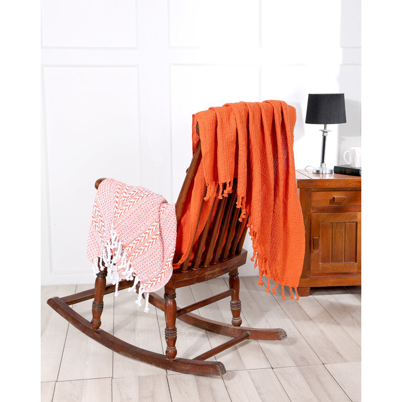 Jeté luxueux 100% coton, Orange