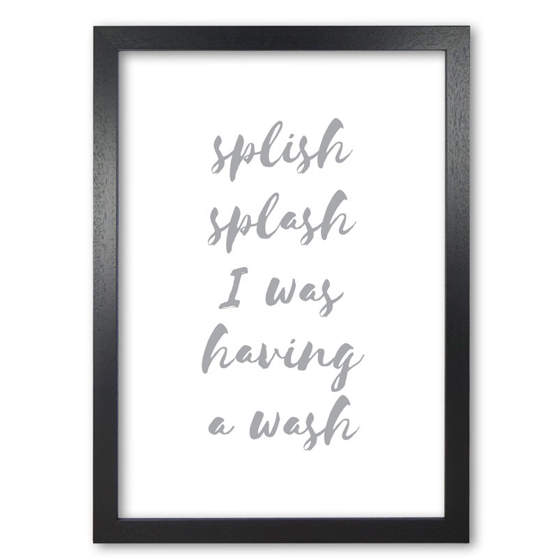 Splish Splash Grey - Print, 42 cm H x 30 cm W x 5 cm D, Black Grain Frame