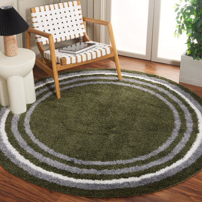 Tapis rayé à poils longs Kanina