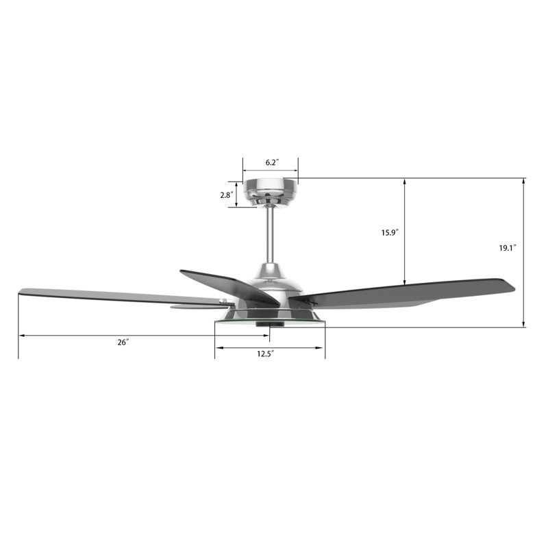 Ventilateur de plafond intelligent intérieur / extérieur Journey de 52 pouces, ensemble d'éclairage à DEL à intensité variable et télécommande, fonctionne avec l'assistant Google, Amazon Alexa et les raccourcis Siri.