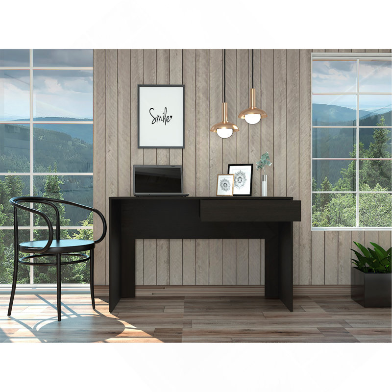 Black 1-Drawer Computer Desk