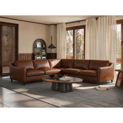 Canapé modulaire en cuir 3 pièces Ashtabula