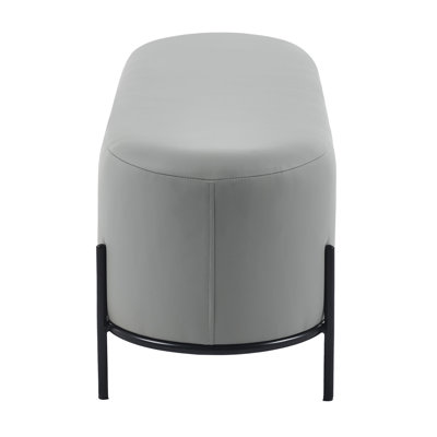 Aelia Leather Bench With Metal Legs