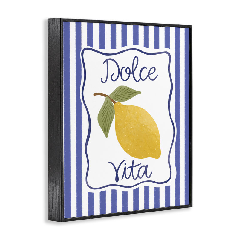  Dolce Vita avec art giclée au citron par Taylor Shannon Designs, H 14 po x l 11 po, Giclée encadrée noir minuit