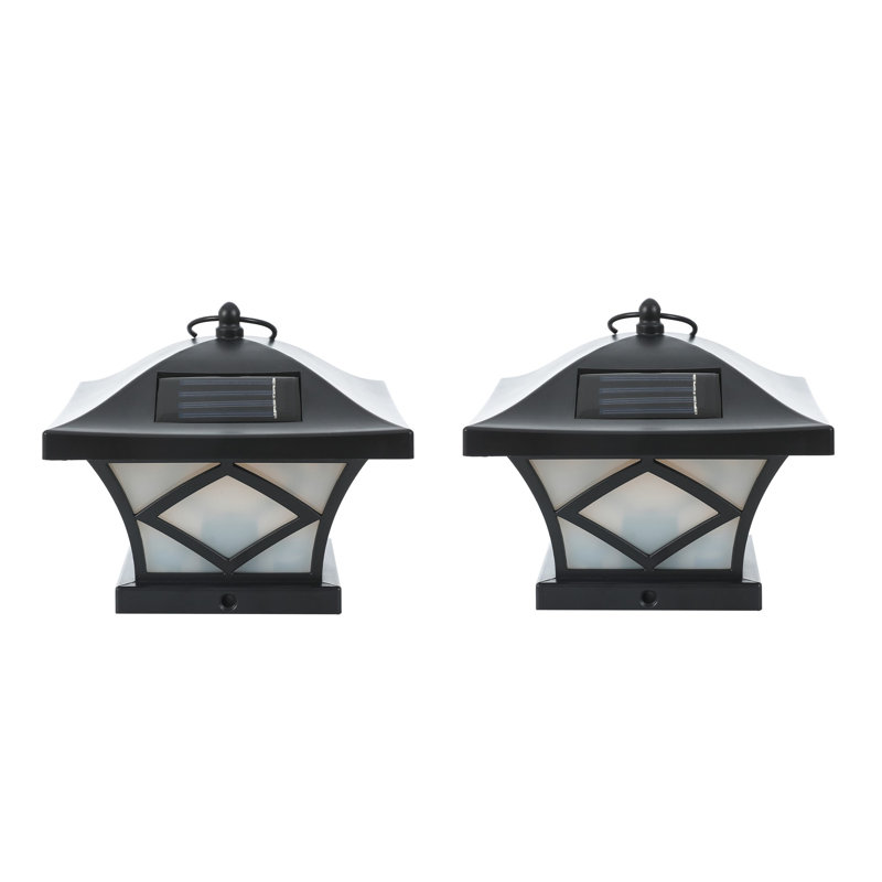 Low Voltage Solar Powered Integrated LED Fence Post Cap Light 4 In. X 4 In. Pack