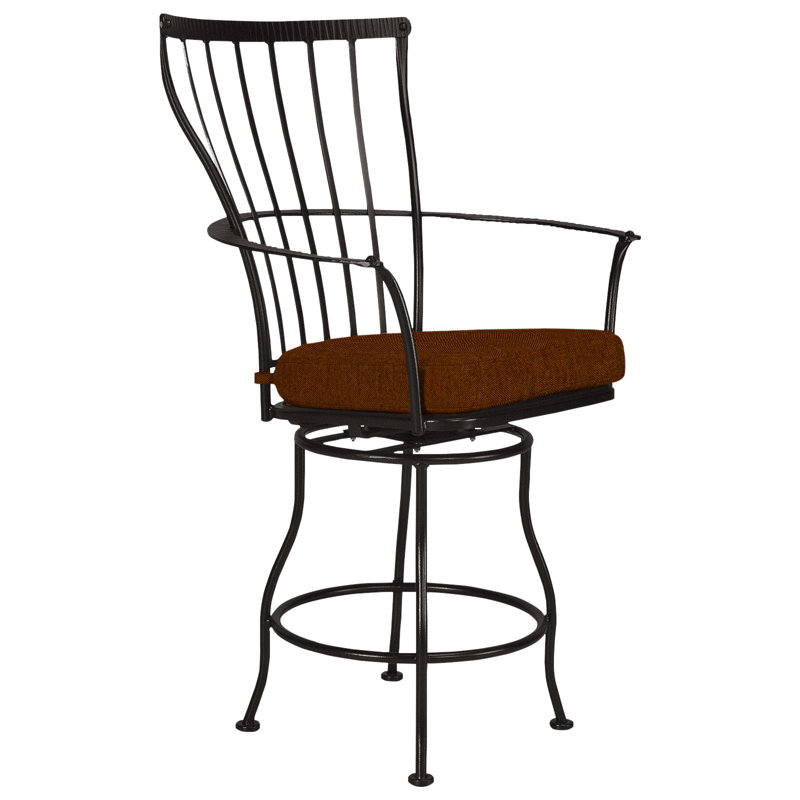 Monterra Outdoor Swivel Bar Stool, Sahara Cafe, Carbon Black, 31.5''