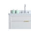 Meuble-lavabo autoportant blanc 36 po avec comptoir en marbre d'ingénierie, bois d'hévéa massif, tiroirs à fermeture en douceur, joints, finition imperméable, 35,1 po de profondeur, 22,01 po de largeur, 36,42 po de hauteur, 159 po