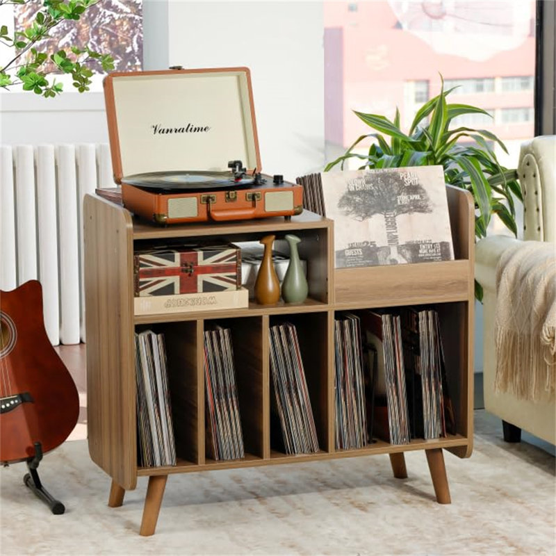 80cm Record Player Stand, Walnut