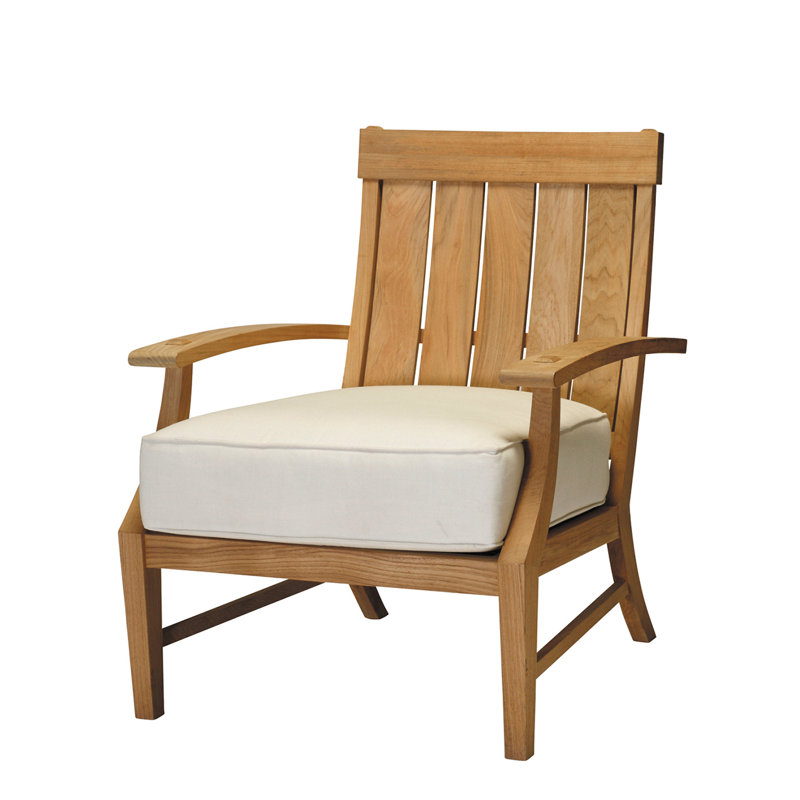 Méridienne Croquet, Pas de soudure, Teck naturel, Sunbrella® ‑ lin neige