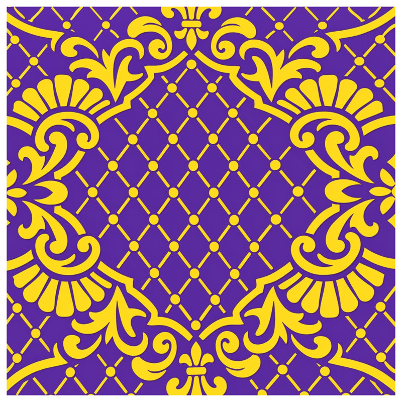 Purple Gold Baroque Comforter, King