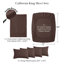 Literie 6 pièces Southshore Fine Linens Vilano Springs, poches extra profondes, en microfibre ultra douce doublement brossée 110 g/m², poches de 53 cm, 4 taies d'oreiller, format California King, brun chocolat-1045054831-1045054822