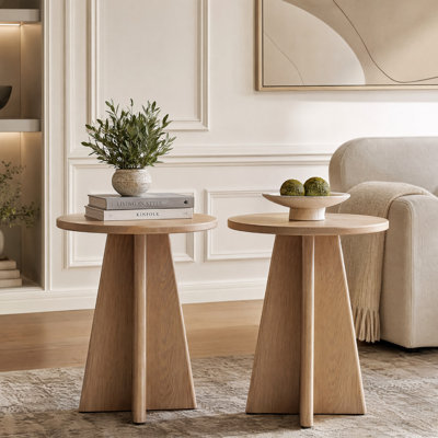 Table de chevet ronde de 50 cm (19,7 po), ensemble de 2